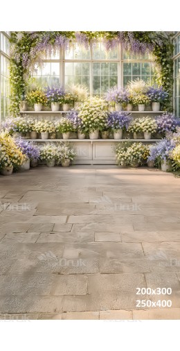 Tło fotograficzne „Kwiatowa oranżeria w pastelowej odsłonie” | E875